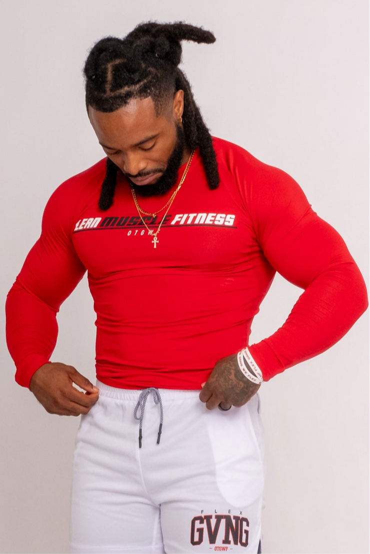 LMF Long Sleeve Compression Shirt - Red