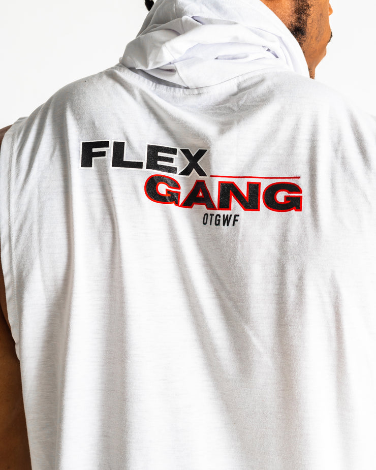 Flex Gang Sleeveless Hoodie 2.0 - White