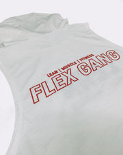 Flex Gang Sleeveless Hoodie 1.0 - White